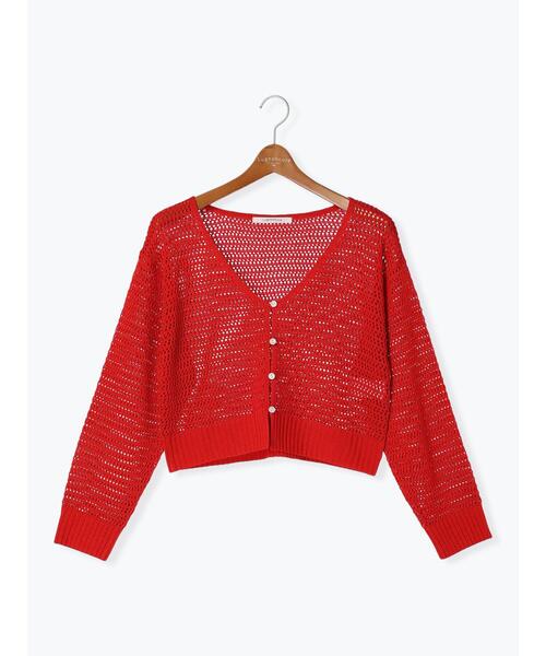 Lugnoncure（ルノンキュール）の「2WAY透かし編みニットカーディガン（カーディガン/ボレロ・レディース・ブラック/レッド/オフホワイト・F）」の20枚目の写真