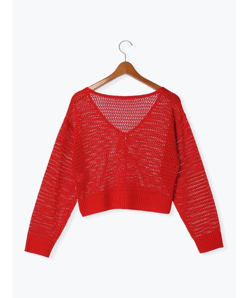 Lugnoncure（ルノンキュール）の「2WAY透かし編みニットカーディガン（カーディガン/ボレロ・レディース・ブラック/レッド/オフホワイト・F）」の21枚目の写真