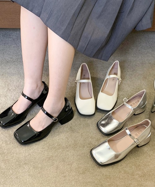 Teem Store(チームストア)の「スクエアトゥクロス ベルト パンプス(パンプス・レディース・ブラック/シルバー/アイボリー・37/39/35)」の4枚目の写真