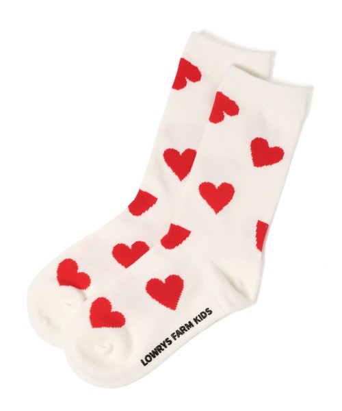 LOWRYS FARM（ローリーズファーム）の「ハートガラソックス　130429（ソックス/靴下・キッズ・レッド/ブラック/オフホワイト・MEDIUM/X-LARGE/LARGE）」の2枚目の写真
