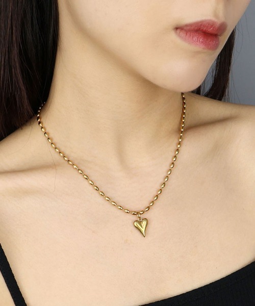 CEMONEMO(セモネモ)の「【金属アレルギー対応】 2way ハート ボールチェーンネックレス / サージカルステンレス 316L(ネックレス・レディース・ゴールド/シルバー・FREE)」の17枚目の写真