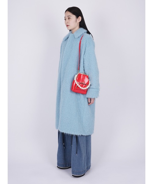 PAMEO POSE（パメオポーズ）の「Shaggy With Ribbon Coat（その他アウター・レディース・アイボリー/スカイブルー・FREE）」の5枚目の写真