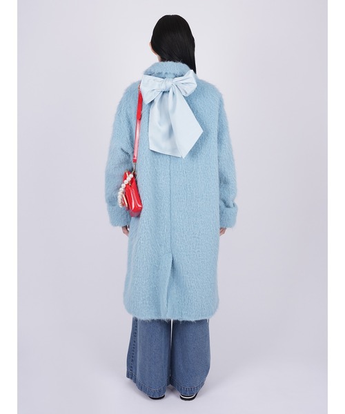 PAMEO POSE（パメオポーズ）の「Shaggy With Ribbon Coat（その他アウター・レディース・アイボリー/スカイブルー・FREE）」の6枚目の写真