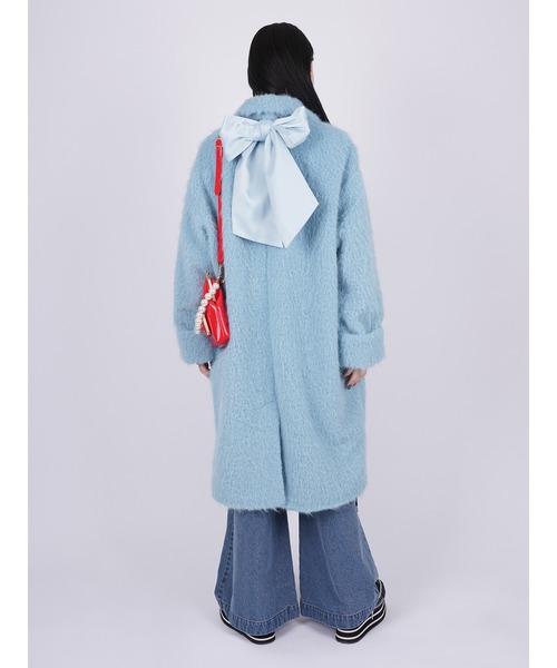 PAMEO POSE（パメオポーズ）の「Shaggy With Ribbon Coat（その他アウター・レディース・アイボリー/スカイブルー・FREE）」の8枚目の写真