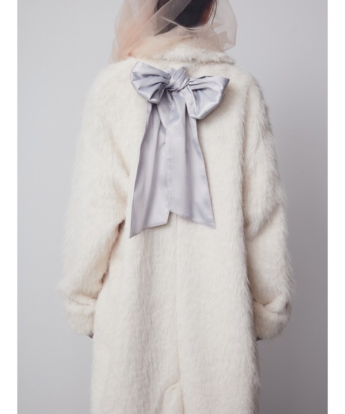 PAMEO POSE（パメオポーズ）の「Shaggy With Ribbon Coat（その他アウター・レディース・アイボリー/スカイブルー・FREE）」の20枚目の写真