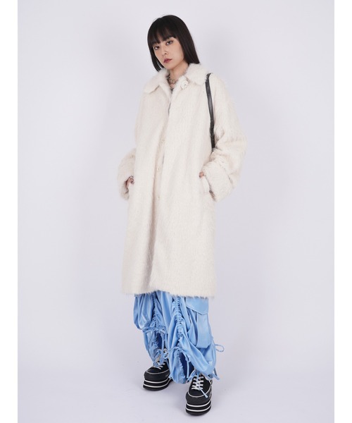 PAMEO POSE（パメオポーズ）の「Shaggy With Ribbon Coat（その他アウター・レディース・アイボリー/スカイブルー・FREE）」の22枚目の写真
