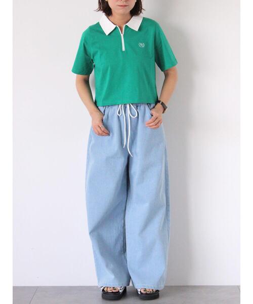 ehka sopo（エヘカソポ）の「ウォッシュ加工ワイドパンツ（その他パンツ・レディース・ブルー/チャコールグレー/サックスブルー/ブラック・F）」の3枚目の写真