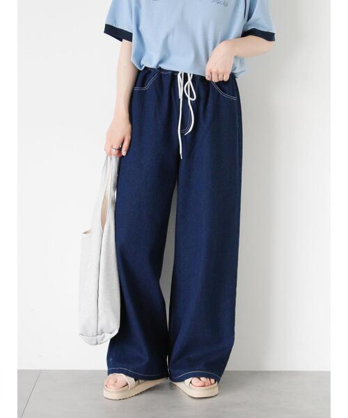 ehka sopo（エヘカソポ）の「ウォッシュ加工ワイドパンツ（その他パンツ・レディース・ブルー/チャコールグレー/サックスブルー/ブラック・F）」の4枚目の写真