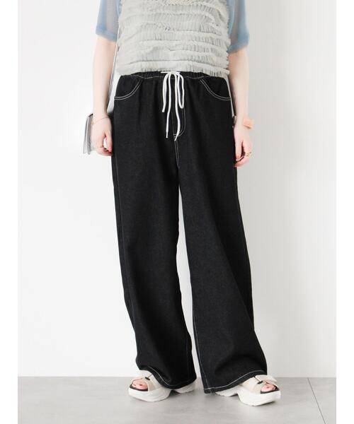 ehka sopo（エヘカソポ）の「ウォッシュ加工ワイドパンツ（その他パンツ・レディース・ブルー/チャコールグレー/サックスブルー/ブラック・F）」の2枚目の写真
