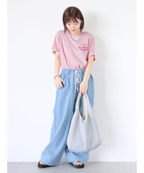 ehka sopo（エヘカソポ）の「ウォッシュ加工ワイドパンツ（その他パンツ・レディース・ブルー/チャコールグレー/サックスブルー/ブラック・F）」の6枚目の写真