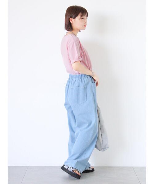 ehka sopo（エヘカソポ）の「ウォッシュ加工ワイドパンツ（その他パンツ・レディース・ブルー/チャコールグレー/サックスブルー/ブラック・F）」の8枚目の写真