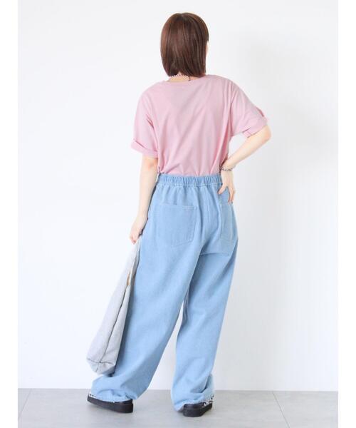 ehka sopo（エヘカソポ）の「ウォッシュ加工ワイドパンツ（その他パンツ・レディース・ブルー/チャコールグレー/サックスブルー/ブラック・F）」の9枚目の写真