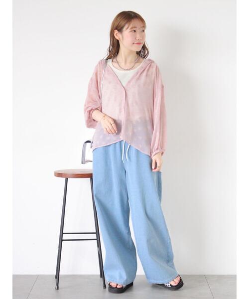 ehka sopo（エヘカソポ）の「ウォッシュ加工ワイドパンツ（その他パンツ・レディース・ブルー/チャコールグレー/サックスブルー/ブラック・F）」の11枚目の写真