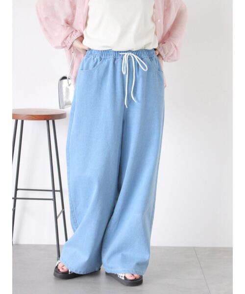 ehka sopo（エヘカソポ）の「ウォッシュ加工ワイドパンツ（その他パンツ・レディース・ブルー/チャコールグレー/サックスブルー/ブラック・F）」の14枚目の写真