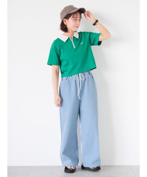 ehka sopo（エヘカソポ）の「ウォッシュ加工ワイドパンツ（その他パンツ・レディース・ブルー/チャコールグレー/サックスブルー/ブラック・F）」の17枚目の写真