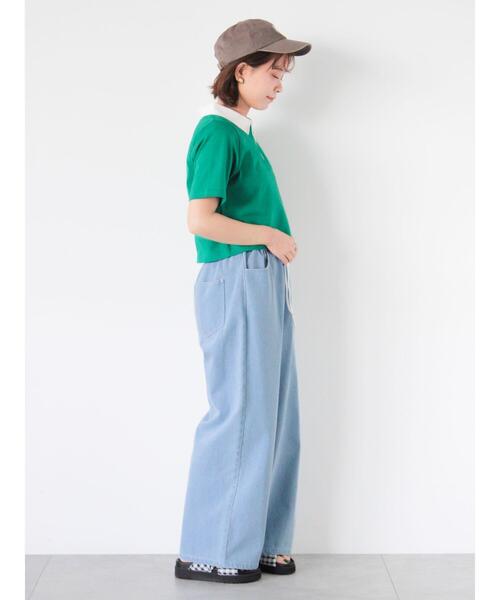 ehka sopo（エヘカソポ）の「ウォッシュ加工ワイドパンツ（その他パンツ・レディース・ブルー/チャコールグレー/サックスブルー/ブラック・F）」の18枚目の写真