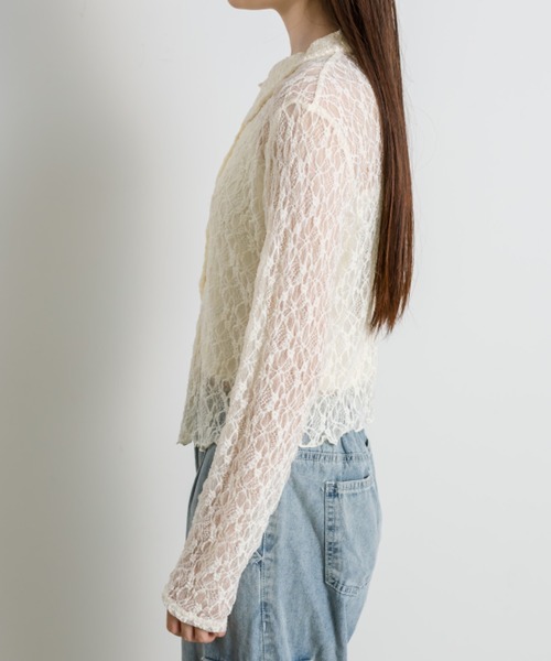 OLIVE des OLIVE（オリーブデオリーブ）の「レースブラウス　1041060910（シャツ/ブラウス・レディース・アイボリー/サックスブルー/ブラック・FREE）」の17枚目の写真