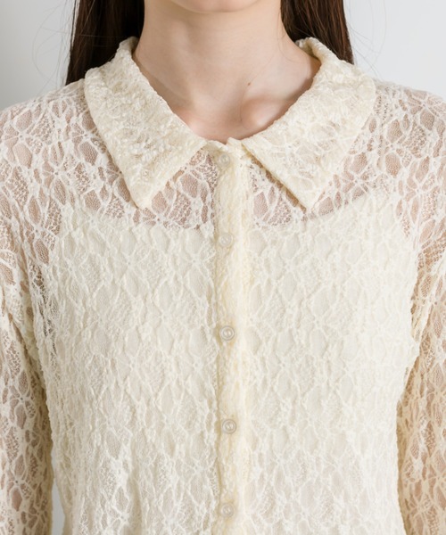 OLIVE des OLIVE（オリーブデオリーブ）の「レースブラウス　1041060910（シャツ/ブラウス・レディース・アイボリー/サックスブルー/ブラック・FREE）」の20枚目の写真