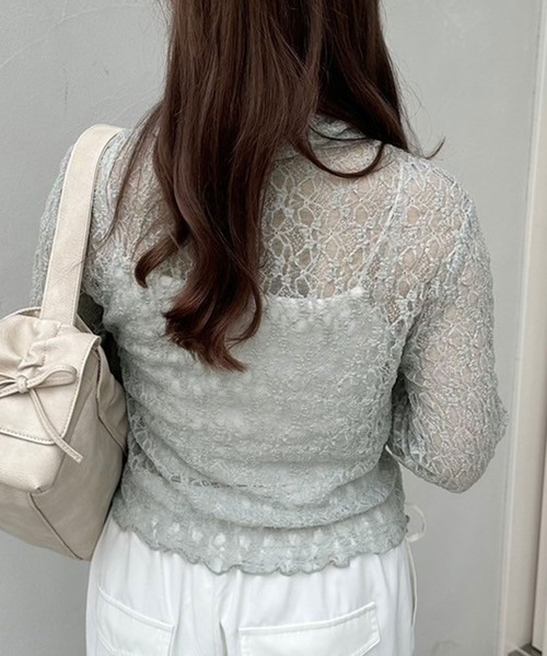 OLIVE des OLIVE（オリーブデオリーブ）の「レースブラウス　1041060910（シャツ/ブラウス・レディース・アイボリー/サックスブルー/ブラック・FREE）」の12枚目の写真