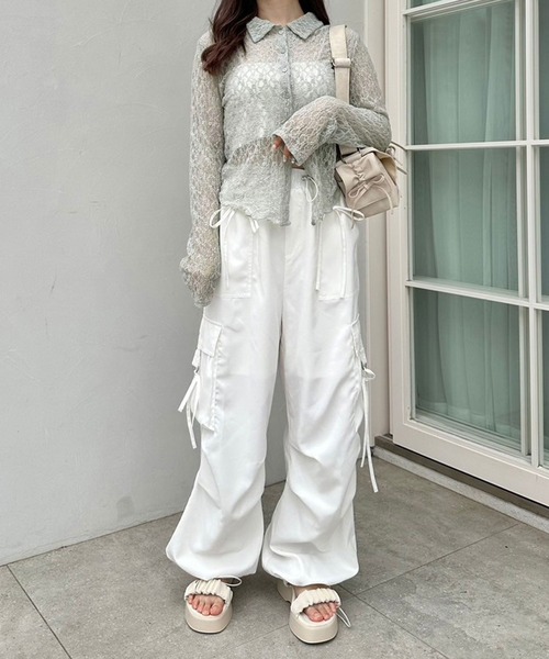 OLIVE des OLIVE（オリーブデオリーブ）の「レースブラウス　1041060910（シャツ/ブラウス・レディース・アイボリー/サックスブルー/ブラック・FREE）」の13枚目の写真