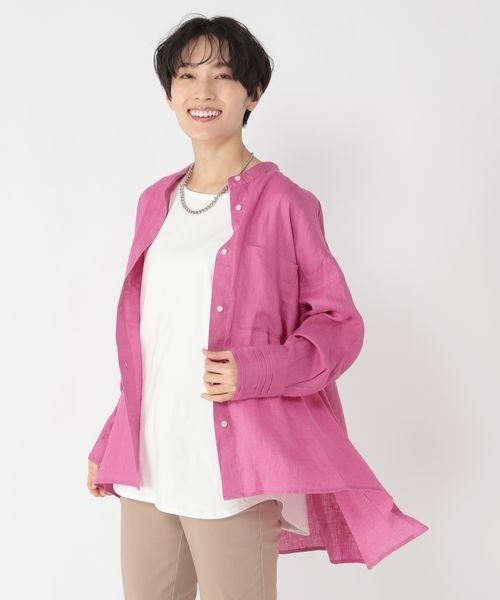 タグ付美品 Utao ウタオ リネン100% フレンチリネンレギュラーシャツ 
