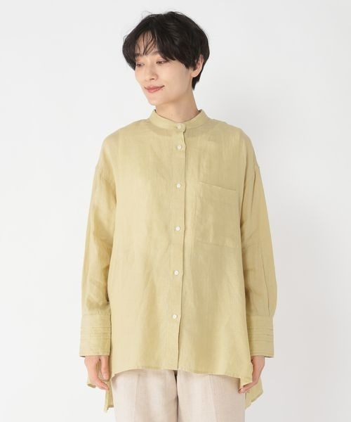 タグ付美品 Utao ウタオ リネン100% フレンチリネンレギュラーシャツ 