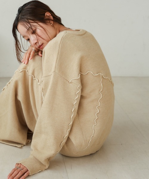 Bab（バブ）の「【セットアップ対応】ウェーブメロウニットスカート（スカート・レディース・アイボリー/ブラック/チャコールグレー/ライトグレー/ベージュ・FREE）」の15枚目の写真