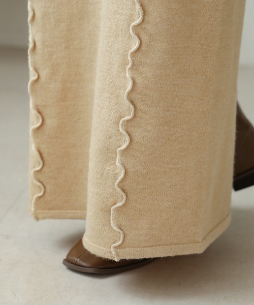 Bab（バブ）の「【セットアップ対応】ウェーブメロウニットスカート（スカート・レディース・アイボリー/ブラック/チャコールグレー/ライトグレー/ベージュ・FREE）」の16枚目の写真