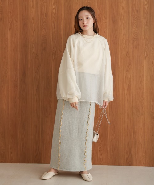 Bab（バブ）の「【セットアップ対応】ウェーブメロウニットスカート（スカート・レディース・アイボリー/ブラック/チャコールグレー/ライトグレー/ベージュ・FREE）」の22枚目の写真