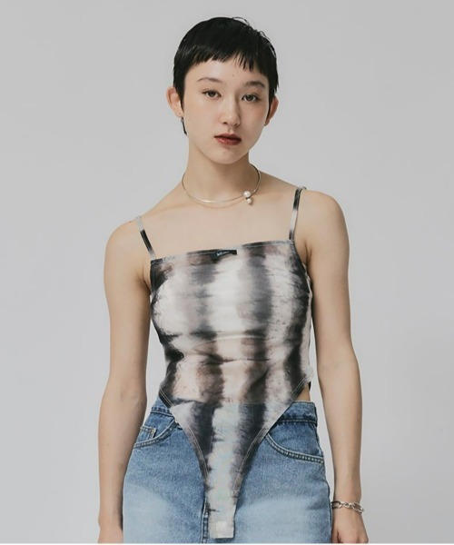 led.tokyo（レッドトウキョウ）の「【led.tokyo】キャミパターンボディスーツ（キャミソール・レディース・ブラック/イエロー/ブルー・FREE）」の2枚目の写真