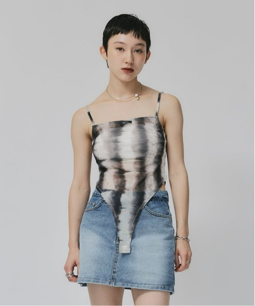 led.tokyo（レッドトウキョウ）の「【led.tokyo】キャミパターンボディスーツ（キャミソール・レディース・ブラック/イエロー/ブルー・FREE）」の5枚目の写真