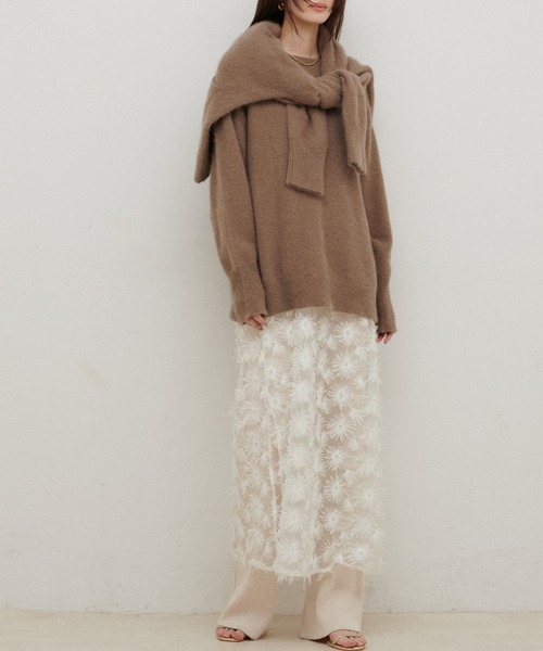 LARUTA(ラルータ)の「【LARUTA】レースフリンジスリットワンピース(ワンピース・レディース・ブラック/オフホワイト・FREE)」の6枚目の写真