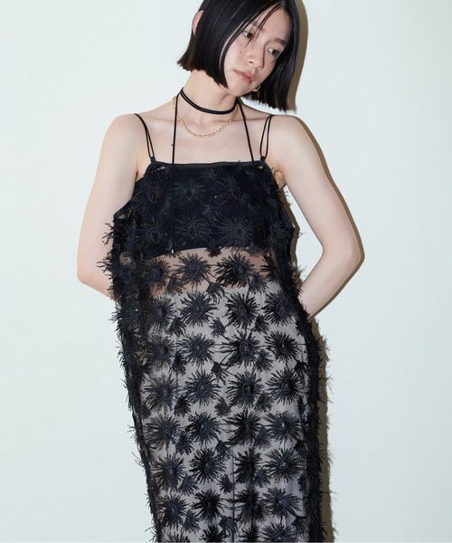 LARUTA(ラルータ)の「【LARUTA】レースフリンジスリットワンピース(ワンピース・レディース・ブラック/オフホワイト・FREE)」の19枚目の写真