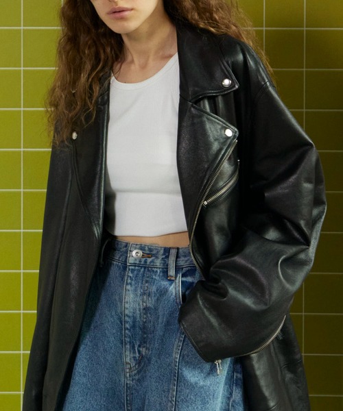 レザーライダースロングジャケット【MAISON SPECIAL/メゾンスペシャル MAISON SPECIAL(メゾンスペシャル)｜Leather Riders Long Jacket