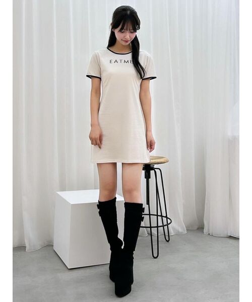 EATME(イートミー)の「ロゴTシャツワンピース(ワンピース・レディース・レッド/ブラウン/ブラック/アイボリー・FREE)」の6枚目の写真