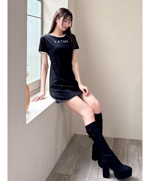 EATME(イートミー)の「ロゴTシャツワンピース(ワンピース・レディース・レッド/ブラウン/ブラック/アイボリー・FREE)」の10枚目の写真