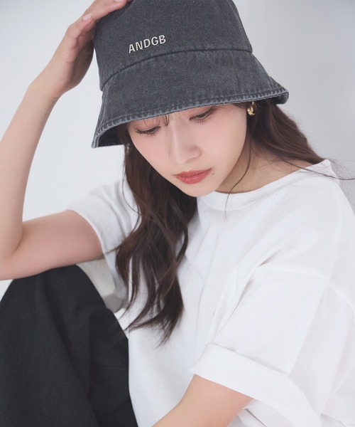 ANDGEEBEE（アンジービー）の「デニムバケットハット（ハット・レディース・ブラック・FREE）」の3枚目の写真