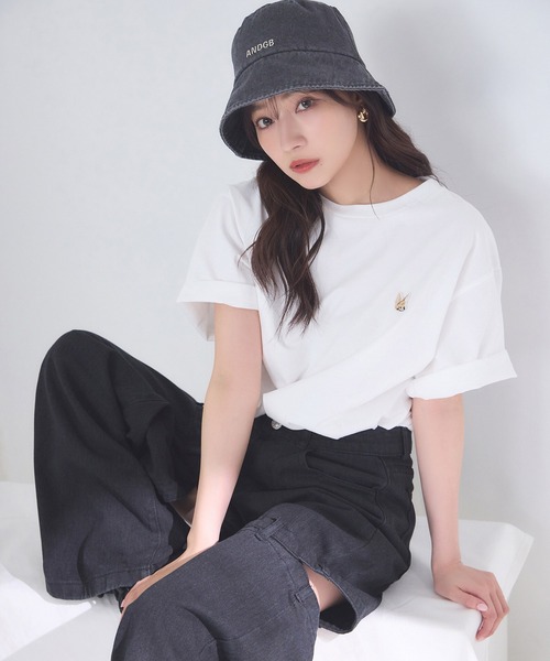 ANDGEEBEE（アンジービー）の「デニムバケットハット（ハット・レディース・ブラック・FREE）」の2枚目の写真