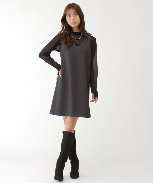 JILL by JILL STUART(ジルバイジルスチュアート)の「◇梳毛調ミニジャンスカ(ワンピース・レディース・ベージュ/チャコールグレー・MEDIUM/SMALL)」の21枚目の写真