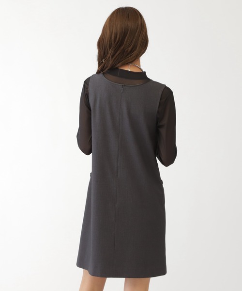JILL by JILL STUART(ジルバイジルスチュアート)の「◇梳毛調ミニジャンスカ(ワンピース・レディース・ベージュ/チャコールグレー・MEDIUM/SMALL)」の18枚目の写真