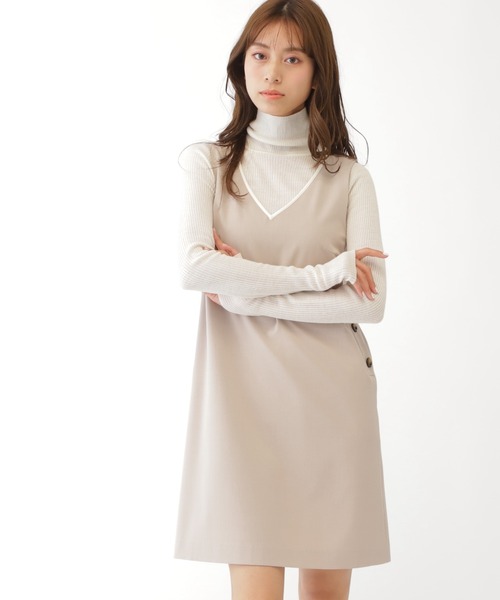 JILL by JILL STUART(ジルバイジルスチュアート)の「◇梳毛調ミニジャンスカ(ワンピース・レディース・ベージュ/チャコールグレー・MEDIUM/SMALL)」の17枚目の写真