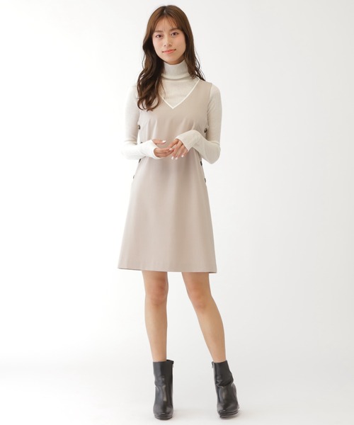 JILL by JILL STUART(ジルバイジルスチュアート)の「◇梳毛調ミニジャンスカ(ワンピース・レディース・ベージュ/チャコールグレー・MEDIUM/SMALL)」の15枚目の写真