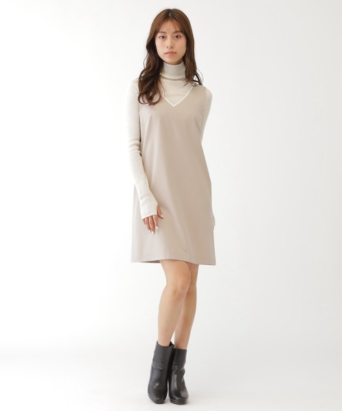 JILL by JILL STUART(ジルバイジルスチュアート)の「◇梳毛調ミニジャンスカ(ワンピース・レディース・ベージュ/チャコールグレー・MEDIUM/SMALL)」の14枚目の写真