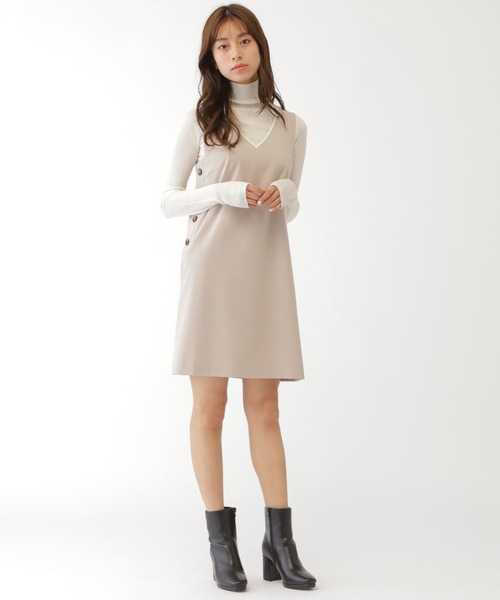 JILL by JILL STUART(ジルバイジルスチュアート)の「◇梳毛調ミニジャンスカ(ワンピース・レディース・ベージュ/チャコールグレー・MEDIUM/SMALL)」の13枚目の写真