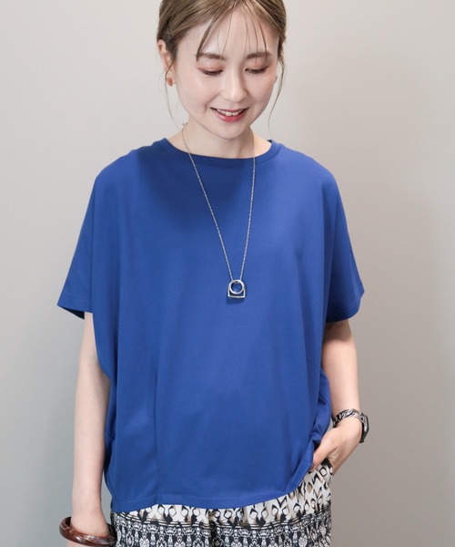 AMERICAN HOLIC(アメリカンホリック)の「接触冷感裾タックカットプルオーバー(Tシャツ/カットソー・レディース・モカ/グリーン/オフホワイト/ブルー/ブラック・M/L)」の2枚目の写真