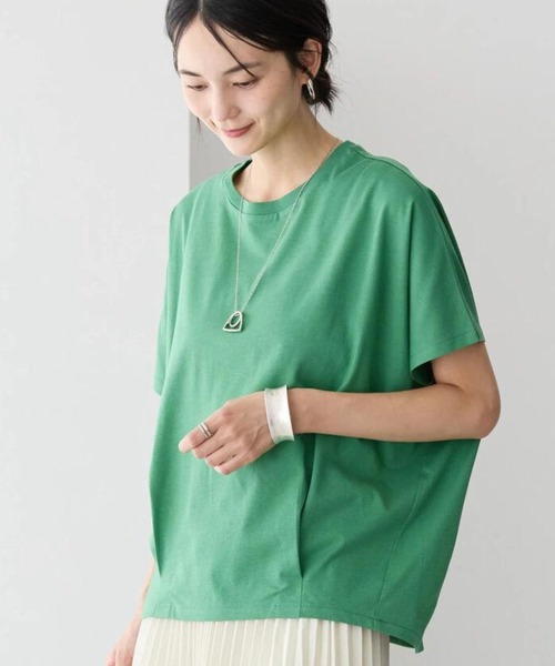 AMERICAN HOLIC(アメリカンホリック)の「接触冷感裾タックカットプルオーバー(Tシャツ/カットソー・レディース・モカ/グリーン/オフホワイト/ブルー/ブラック・M/L)」の5枚目の写真