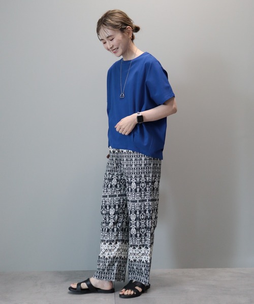 AMERICAN HOLIC(アメリカンホリック)の「接触冷感裾タックカットプルオーバー(Tシャツ/カットソー・レディース・モカ/グリーン/オフホワイト/ブルー/ブラック・M/L)」の6枚目の写真