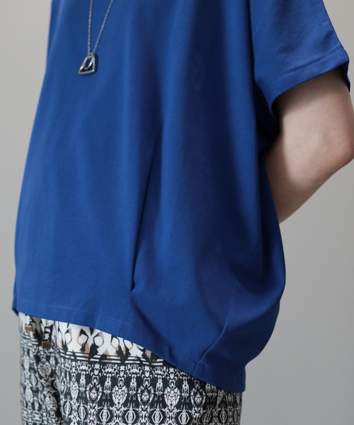 AMERICAN HOLIC(アメリカンホリック)の「接触冷感裾タックカットプルオーバー(Tシャツ/カットソー・レディース・モカ/グリーン/オフホワイト/ブルー/ブラック・M/L)」の7枚目の写真