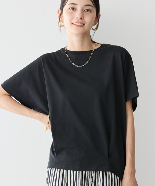 AMERICAN HOLIC(アメリカンホリック)の「接触冷感裾タックカットプルオーバー(Tシャツ/カットソー・レディース・モカ/グリーン/オフホワイト/ブルー/ブラック・M/L)」の14枚目の写真