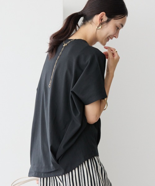 AMERICAN HOLIC(アメリカンホリック)の「接触冷感裾タックカットプルオーバー(Tシャツ/カットソー・レディース・モカ/グリーン/オフホワイト/ブルー/ブラック・M/L)」の15枚目の写真